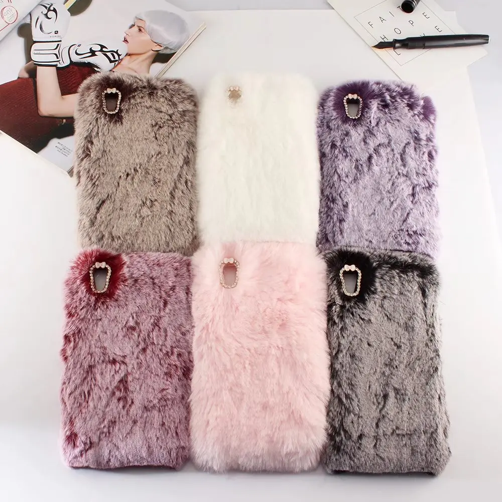 

For Huawei Y6II Case Cute Furry Fluffy Fur Soft TPU Phone Case for Huawei Y6II Cover Y6 II Y5 II Capa Lovely Coque Funda