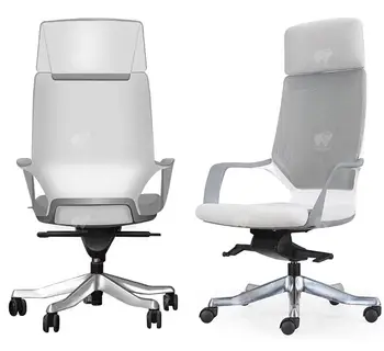 

High back reclining boss chair leather executive chair aluminum alloy armrest high-grade office chair.