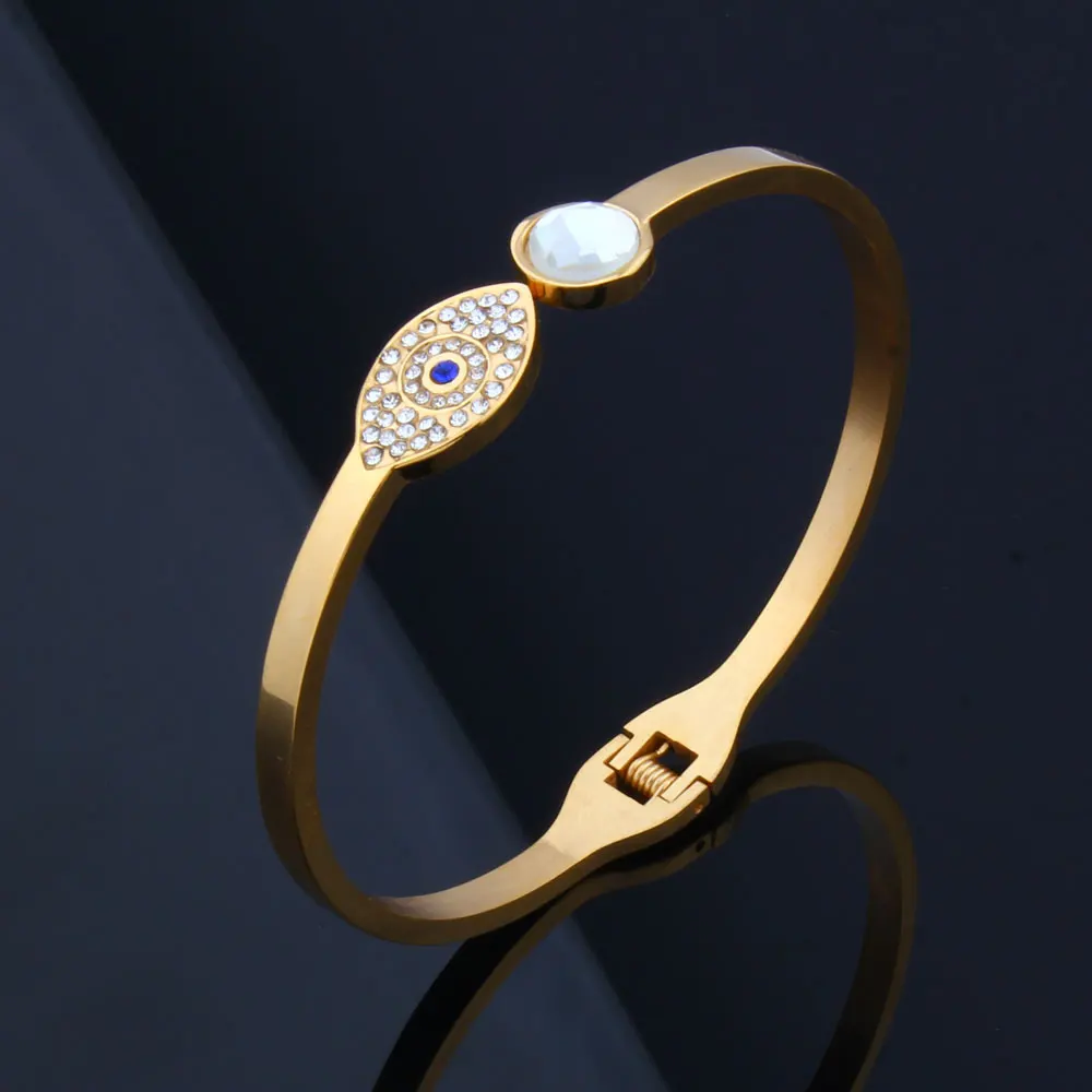 

OUFEI Stainless Steel Cuff Bracelets For Women Evile Eye Bracelets Bangles Jewelry Fashion Bangle Charm Luxury Jewelry