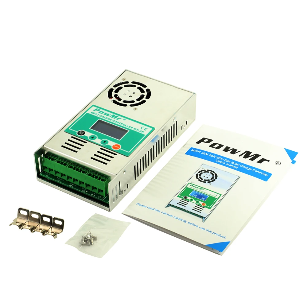 PowMr 60A 50A 40A MPPT контроллеры заряда солнечной батареи 12В 24В 36В 48В Авто 220В PV ЖК