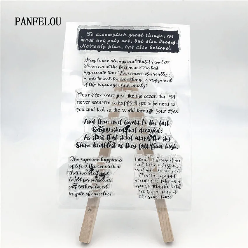 PANFELOU текстовое Украшение прозрачный силиконовый штамп/печать для DIY скрапбукинга/фотоальбома декоративные прозрачные штамп листы