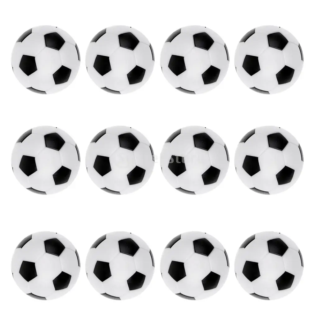 12pcs 36mm Black and White Soccer Table Foosball Balls Footballs