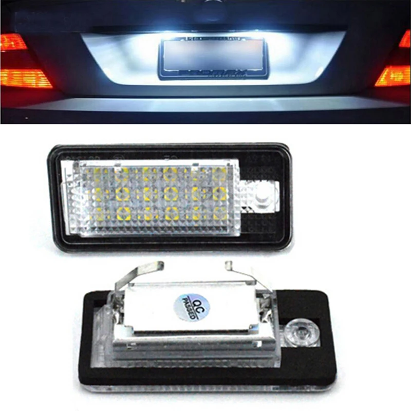 

2PCS White 4W LED License Number Plate Light For Audi A4 A6 A3 S3 S4 S6 A8 Rs6 Q7