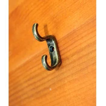 

20Pcs 34*21mm,Bronze Key Mini Hangers,Antique Style Alloy S Hook Decorative Furniture Wood Board Mounted Robe Hooks