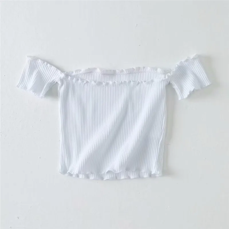 

Summer new fashion street wild tight-fitting one-shoulder T-shirt female, solid color was thin sexy short T-shirt female