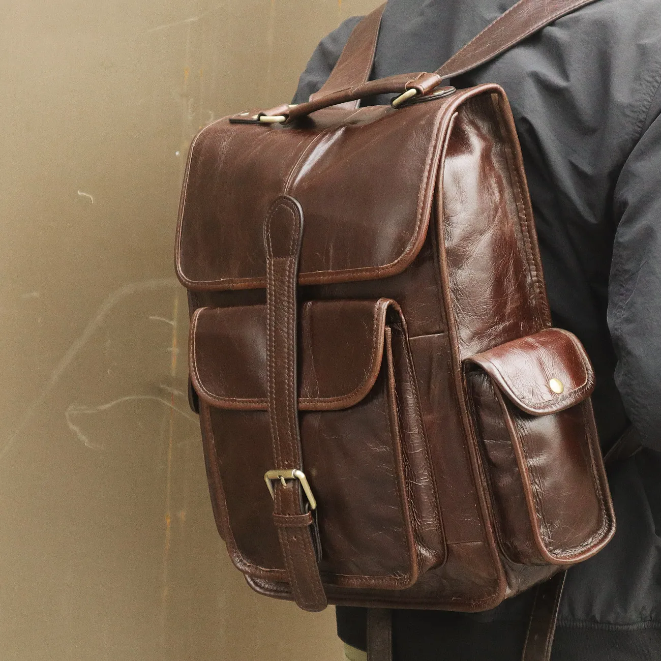 Качественный рюкзак из натуральной кожи, мужская сумка для компьютера, водонепроницаемая дорожная школьная сумка, винтажный мягкий кожаный рюкзак из воловьей кожи