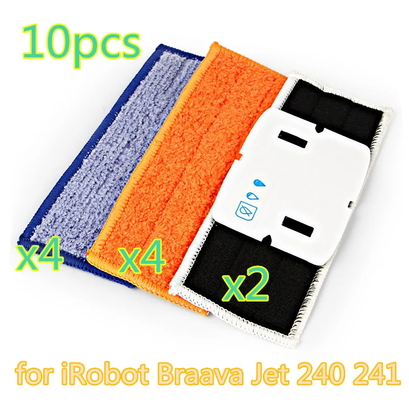 10pcs robot cleaner brushes spare parts 4pcs Wet Pad Mop +4pcsDamp Pad