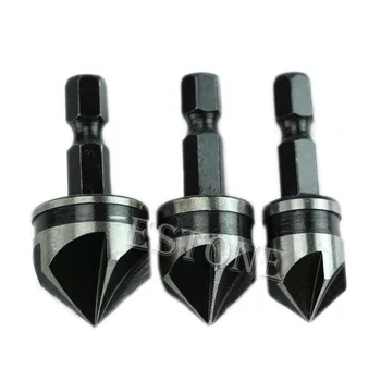 

3pc 12mm 16mm 19mm Countersink Bore Set 1/4" Hex Shank Wood Plastic Chamfer Bit S08 Wholesale&DropShip