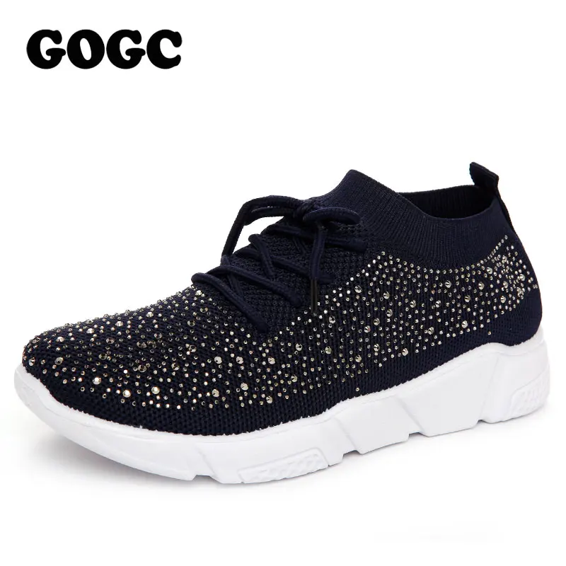 

GOGC Crystal Sneakers Women 2019 Luxury Big Size Breathable Brand Causal Women Shoes Platform Soft Women Sneakers Summer Spring