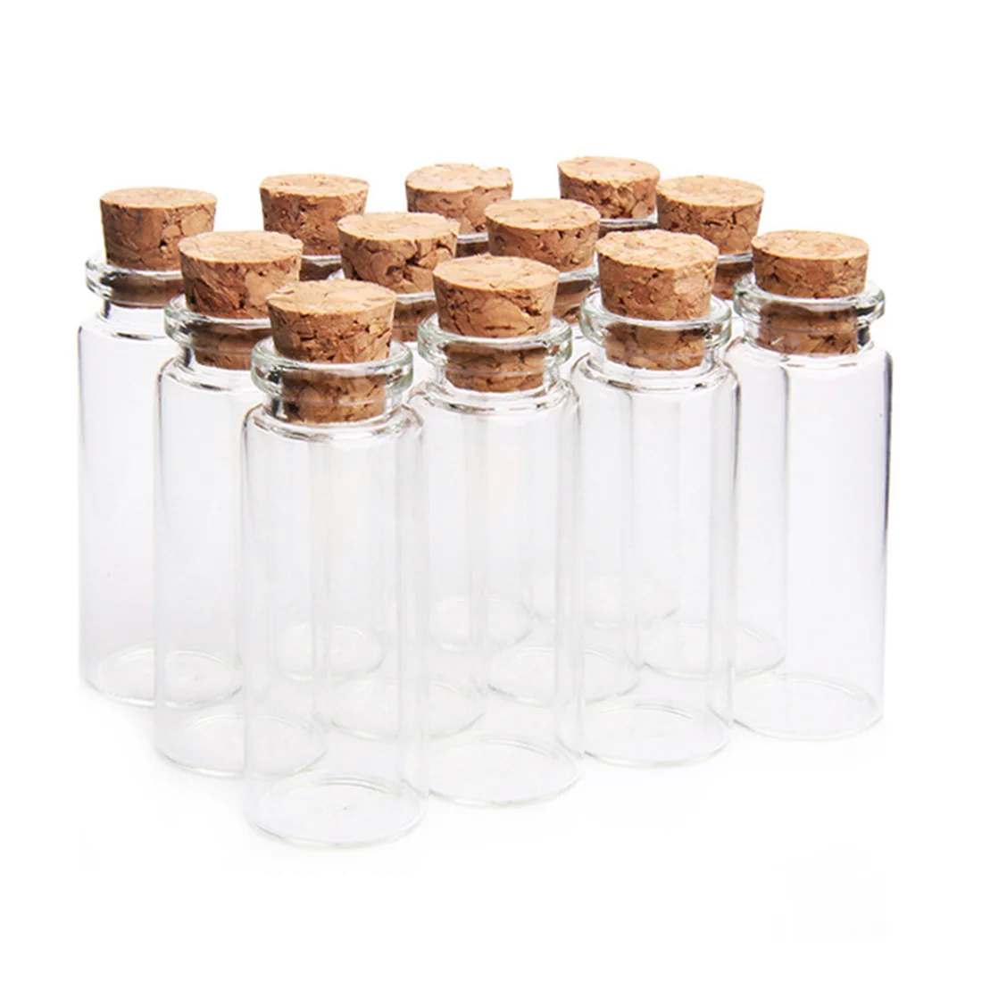 

HIPSTEEN 2pcs/set 22*55MM 12ML Glass Bottles Wishing Bottle Empty Sample Storage Jars with Cork Stoppers Transparent