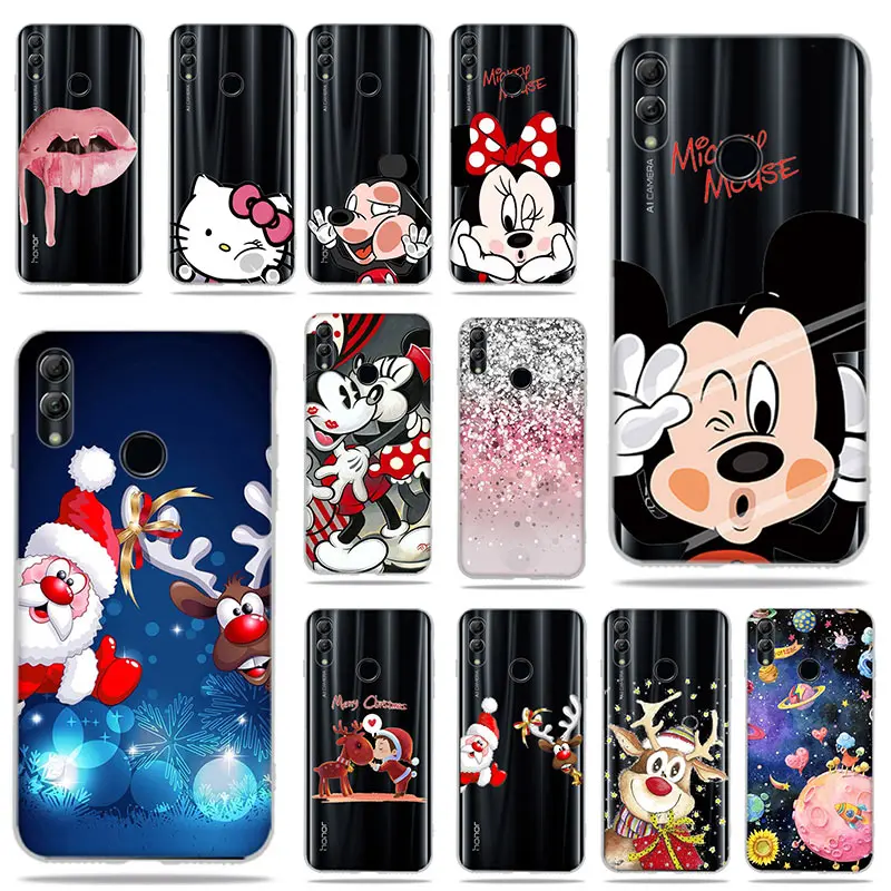 

Lovely Mickey Flower Painted Soft Silicone TPU shell Coque For Huawei P Smart 2019 Enjoy 7S 2019 honor 10 lite phone Cover Case
