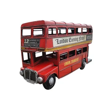 

Zakka, London, UK, double-decker bus model retro car decoration home furnishings window props