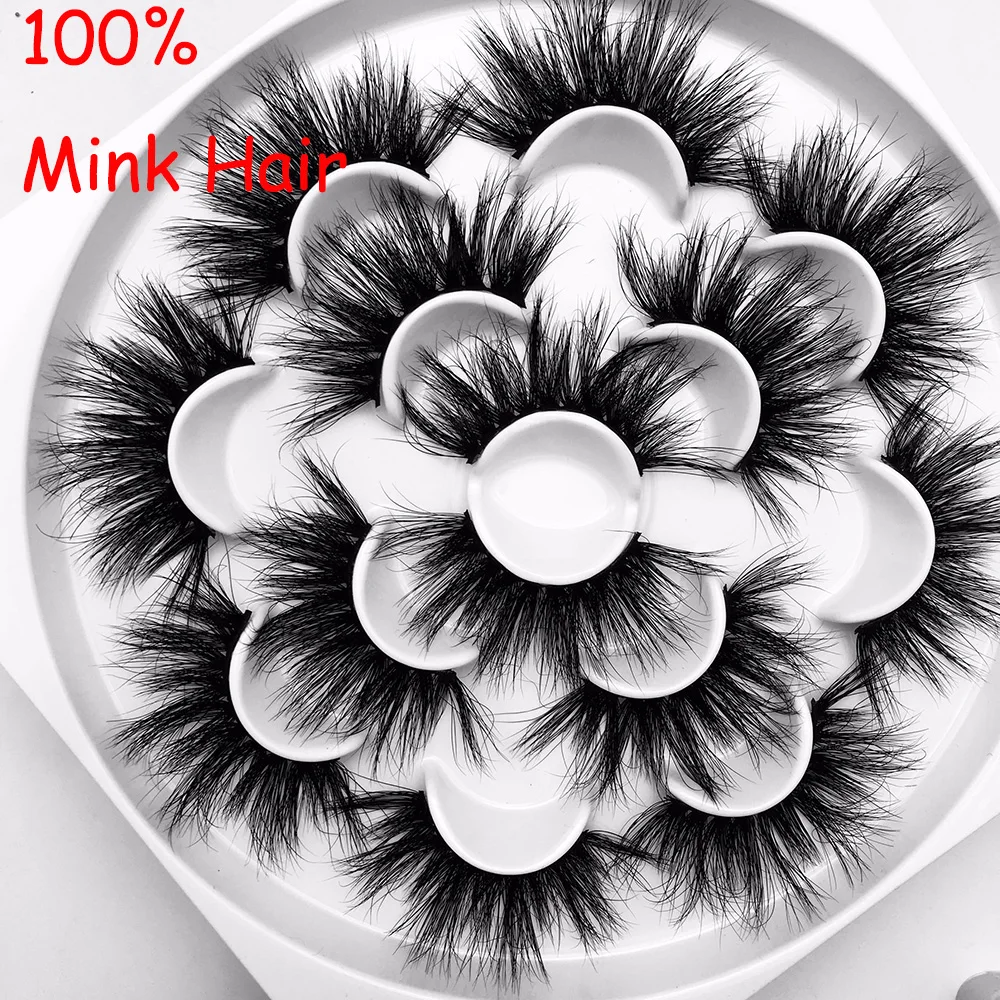 

7 Pairs 100% 6D Luxury Mink Hair 25mm False Eyelashes Fluffy Full Volume Lashes Wispies Eyelashes Extension Handmade Mak