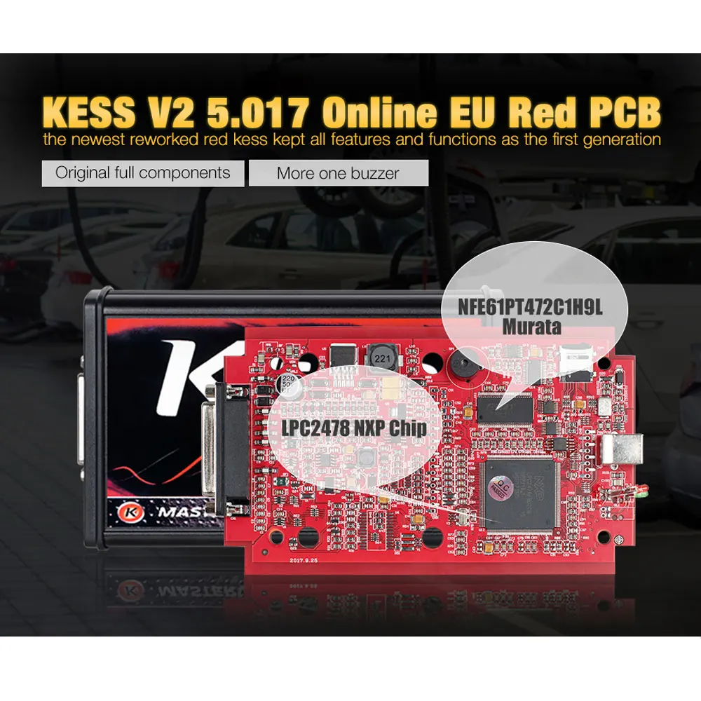 Онлайн версия 2019 Kess V2 V5.017 V2.47 мастер ЭКЮ программист 4 светодиодный красный EU KTAG