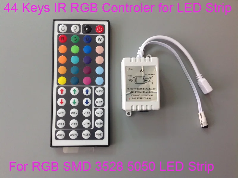 #cheap 44 Keys LED IR RGB Controler For RGB SMD 3528 5050 LED Strip LED Lights Controller IR Remote Dimmer Input DC12V 6A Free Shipp A