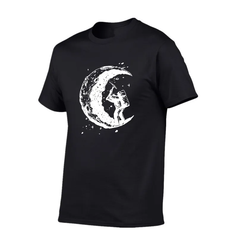 

NEW Funny T shirts Men Summer Fashion Climb To The Moon Printed Tshirt Casual Short Sleeve O-neck T-shirt Cotton Tops Tees