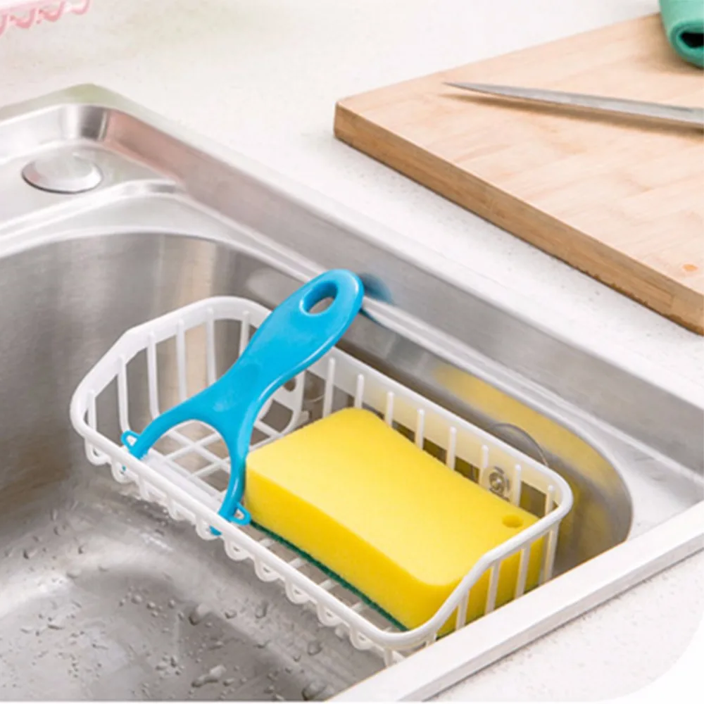 

Double Suction Drain Kitchen Shelf White Multifunction Plastic Rack Draining Sink Dish Tools Storage Artifact Home Supplies