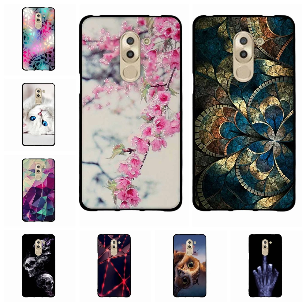 

For Huawei Honor 6X BLN-AL10 BLL-L22 BLN-L21 Case Coque Silicone For Huawei Mate 9 Lite Flower Printed For Huawei GR5 2017 Funda
