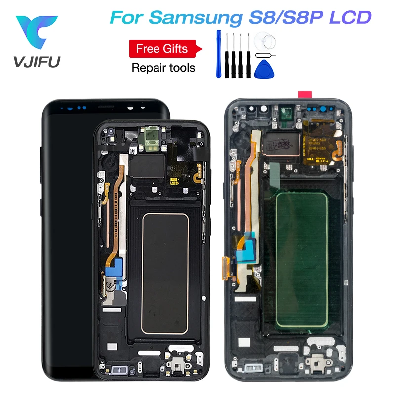 

ORIGINAL S8 LCD with Frame Replacement for SAMSUNG Galaxy S8 G950 G950F Display S8 Plus G955 G955F Touch Screen Digitizer