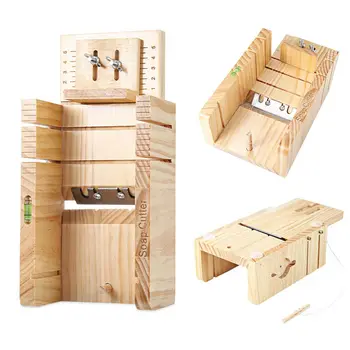 

Household Wooden Soap Cutter Box Accurate Wire Cutting Front Board Adjustable