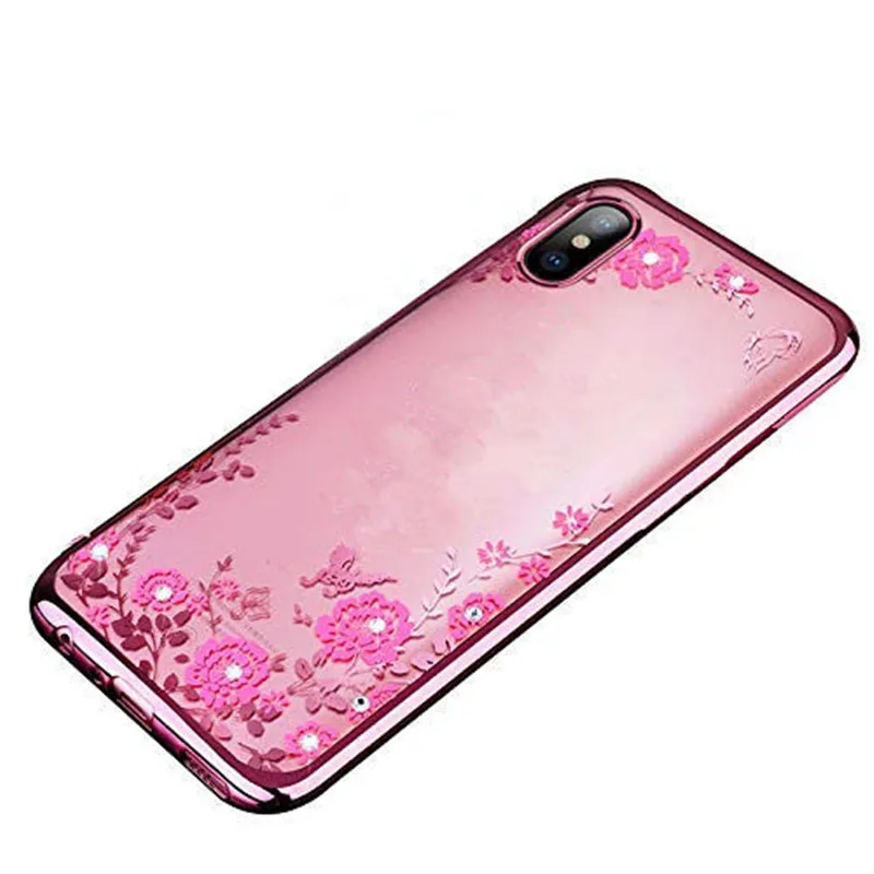 Rose Gold 2 Роскошный Блестящий Мягкий ТПУ чехол для телефона samsung Galaxy M10 A10 A30 A50 S10 PLUS A6 A7 A9 Блестящий противоударный чехол - Цвет: Rose Gold 2