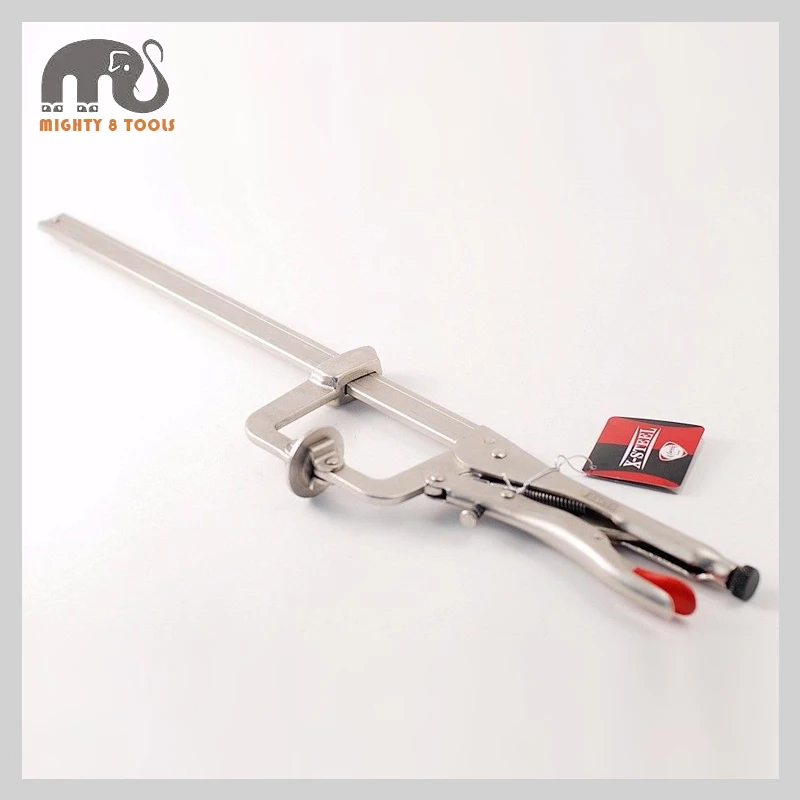 

X-Steel Cr-V 12" Open Cap.Sliding Arm Deep Locking F Clamp Pliers Odd Shape Grip
