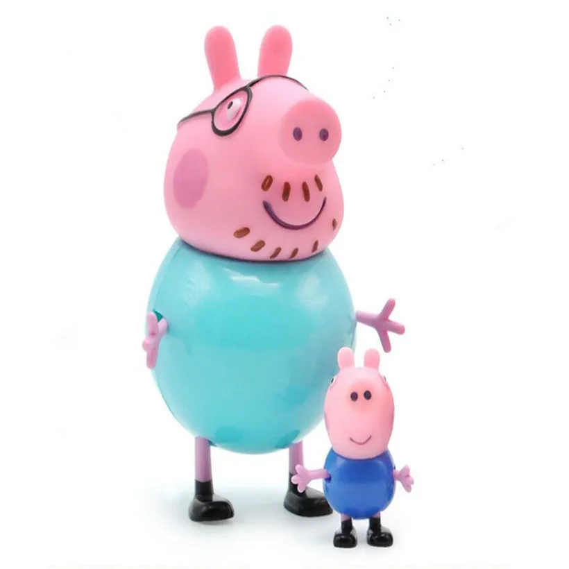 4 шт./компл. Peppa Pig Family Pack Джордж папа мама Аниме Фигурка Pelucia игрушки для детей