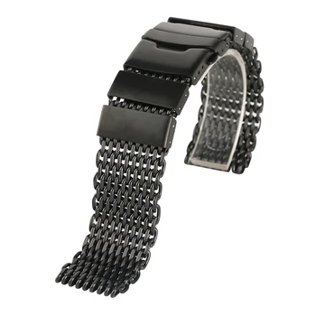 

Black Business Mesh Steel Watch Band 20/22/24 mm Wrist Bangle Men Casual Metal Replacement Bands