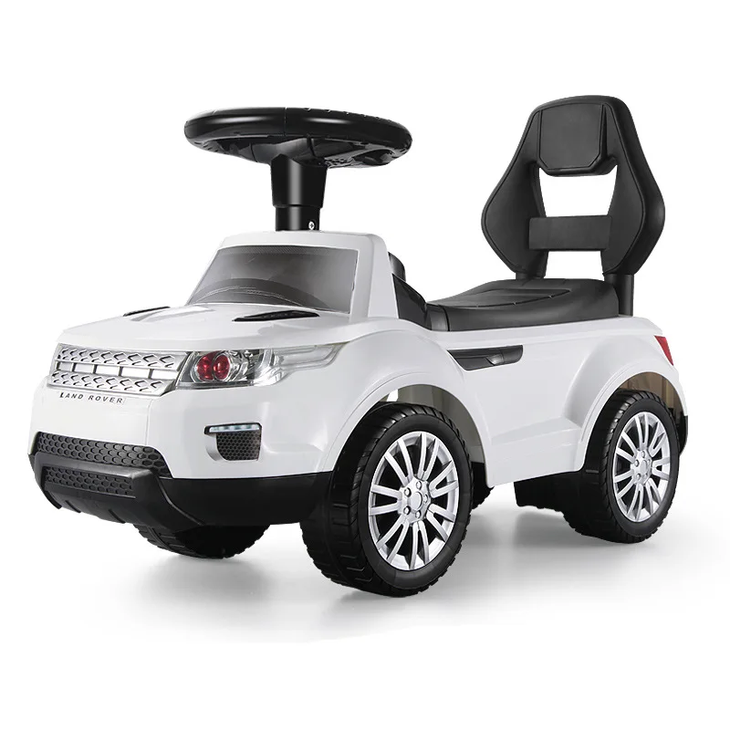 Многофункциональная детская Поворотная машина, светильник, музыкальное образование, такси, четыре колеса, игрушки для малышей - Цвет: Белый