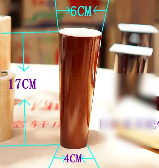 

4PCS/LOT H:17CM Diameter:4-6cm Rosewood Color Solid Wood Sofa Cupboard Legs Feet Furniture Parts