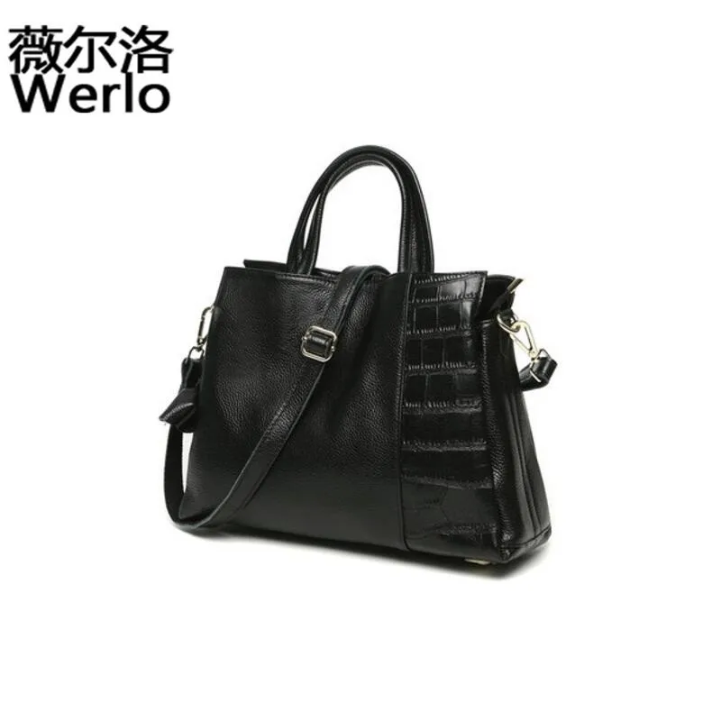 

WERLO Famous Brand New Designer Women Bags Totes 100% Genuine Leather Female Handbags Casual Ladies Shoulder Bags Blosas SJ126
