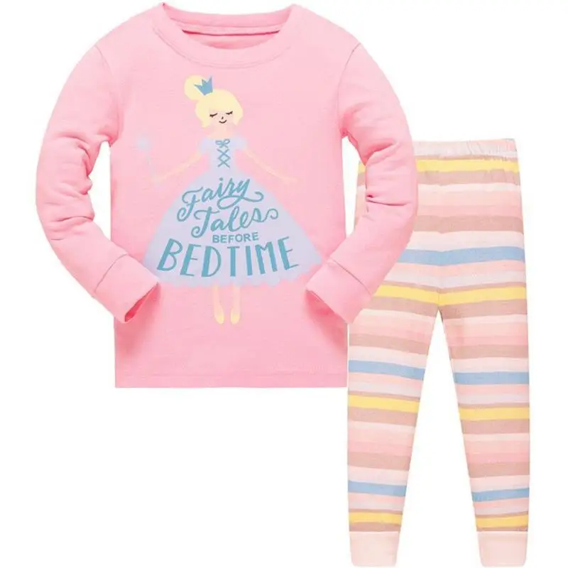 Baby and Toddler Girls Snug Fit Graphic Pajama Long Sleeve Shirt and Pants Two-Piece Set 2T, Pink Princess