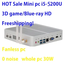 Intel Broadwell i5 5200u/5250u Intel HD Graphics 5500 Fanless I5 Mini Pc Windows 7 win8 win10 VGA HDMI Mini Nettop Htpc
