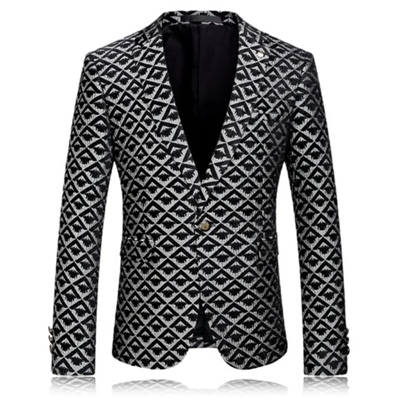Mens Floral Blazer Slim Fit Blazer Masculino Wine Red Wedding Dress