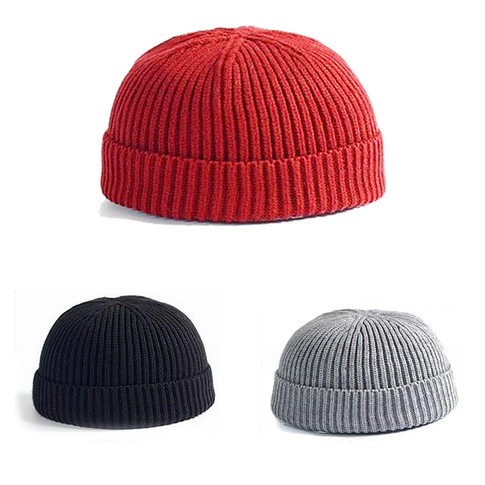 

Winter Warm Knitted Skullcap Casual Short Thread Hip Hop Hat Adult Men Beanie Wool Knitted Beanie Skull Cap Elastic Hats Unisex