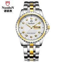 Nuodun Мужчины Кварцевые Часы Montre Homme Мужская Мода Наручные Часы Для Человека Из Нержавеющей Стали Водонепроницаемый Повседневная Часы Relojes