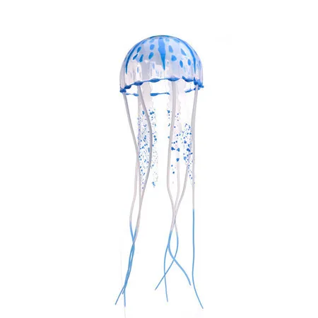Прекрасный силиконовый мини размер Медузы стиль плавать светящийся эффект аквариума аксессуары для аквариума Декорации для аквариума декор - Цвет: Blue