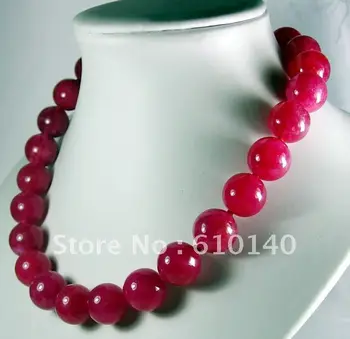 

6PC Genuine 12MM AAA Red Jade Necklace N0215C