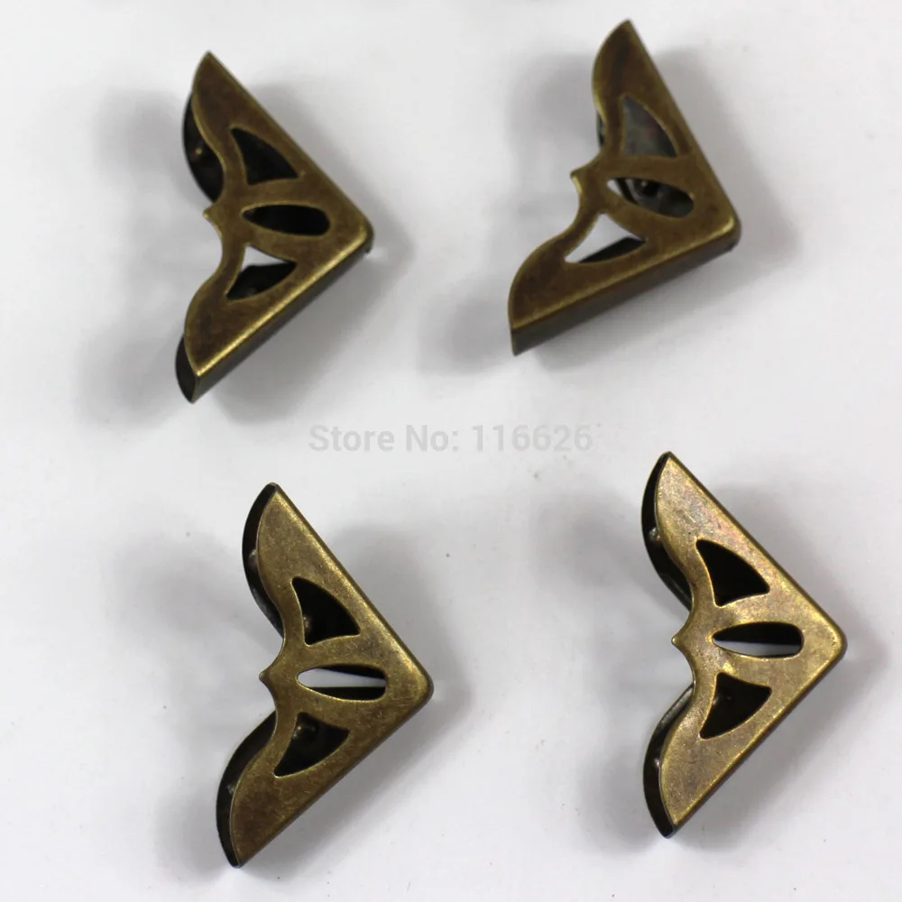 

50pcs/lot high quality metal book corner bronze photo album corner scrapbooking protecter corner 24mm