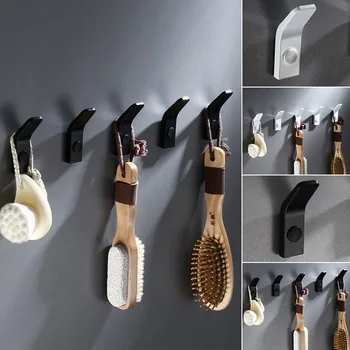 

Space aluminum Family Hanging Robe Hooks Hats Bag Key Adhesive Wall Hanger Bathroom Kitchen Accessories