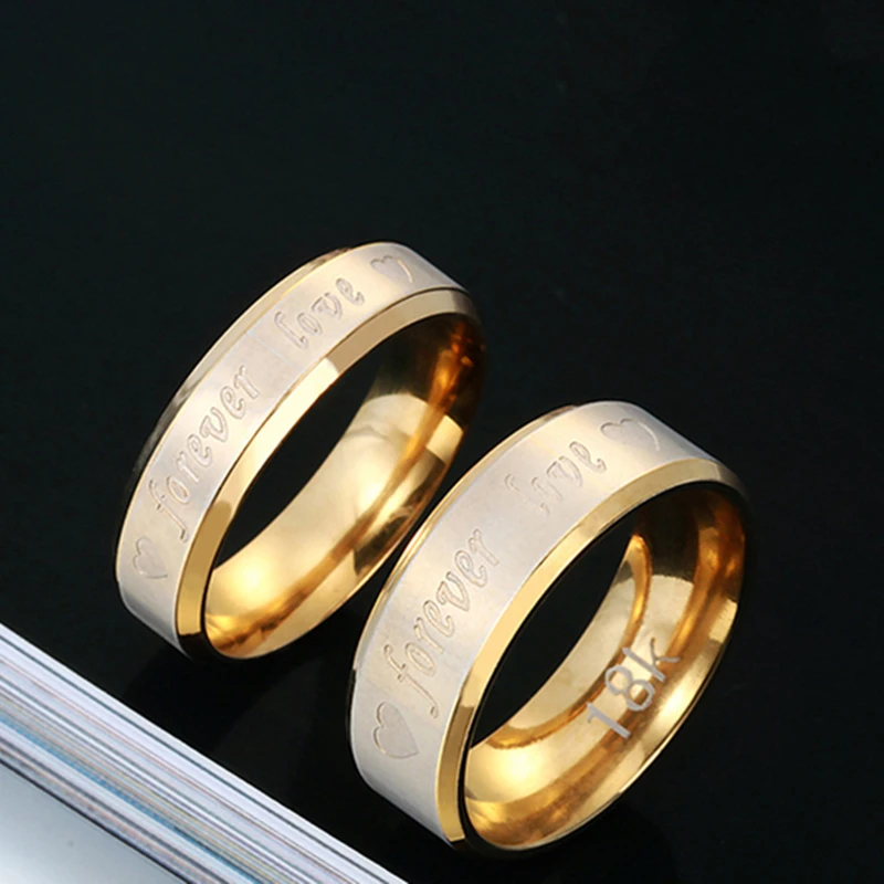 Обручальные кольца ELSEMODE с надписью «Forever Love» и надписью «сердце», обручальное кольцо из нержавеющей стали для женщин