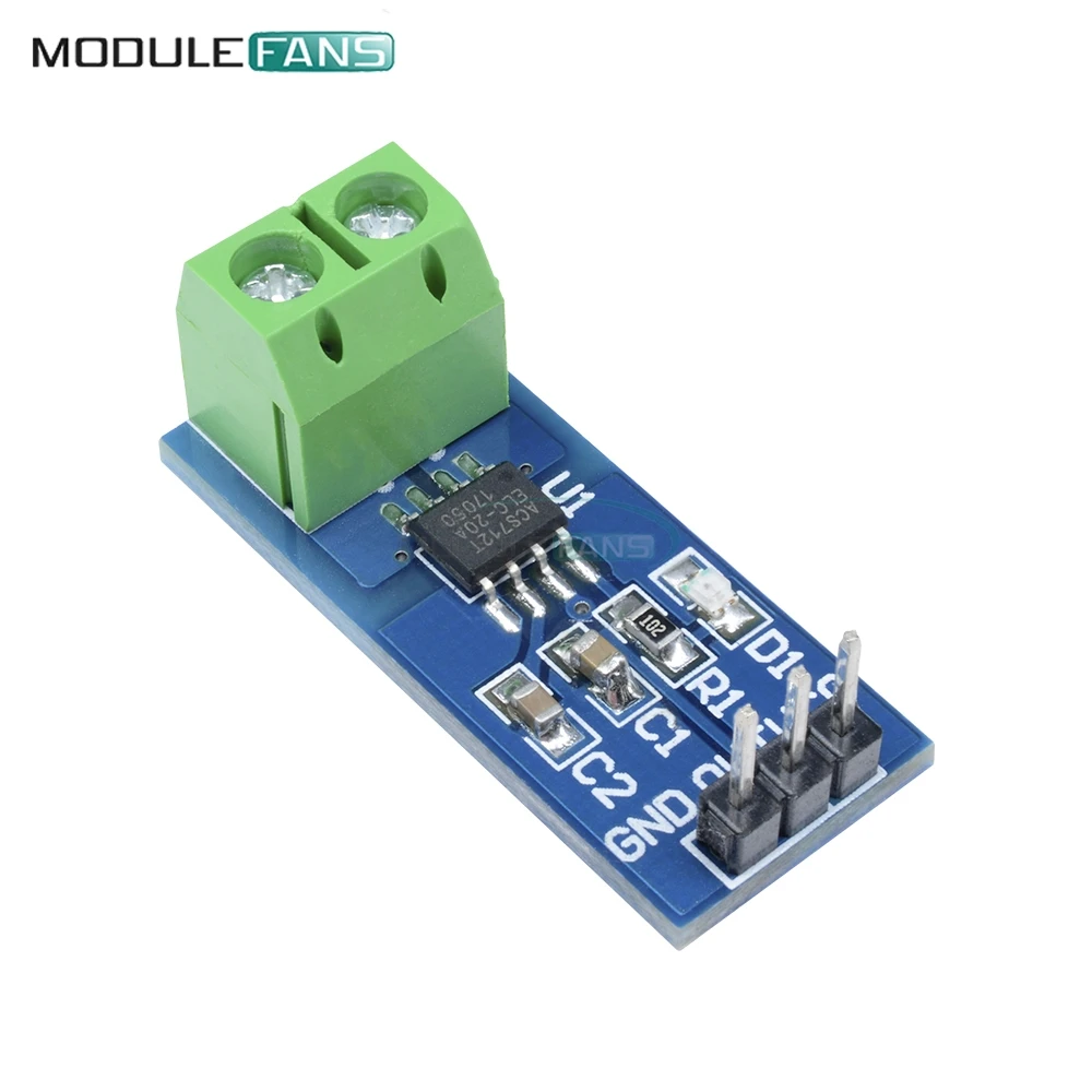 Модуль датчика тока Холла ACS712 20A модуль для Arduino ACS712ELC Pin 5V плата индикатора