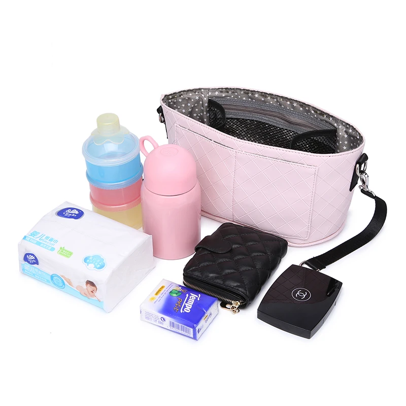 Модная сумка для коляски для мамы, женская сумка для подгузников в розовую полоску, переносная многоразовая сумка для влажной коляски, дорожные сумки для влажной сушки, Мини Размер 23*14 см