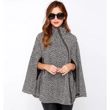 2016 New White Wool & Blends Women Outwear Coat Autumn Winter Fashion Long Cape Poncho Cloak British Style Mantle Zipper Clothes vintage british detective cat women neko paw print tie double breasted brown cape cloak cute preppy style lolita outwear winter
