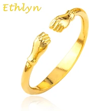 Ethlyn Fist bangles for men jewelry Gold Color Opening embossing gold dubai/Ethiopian/Brazil/bracelets&bangles for men B36