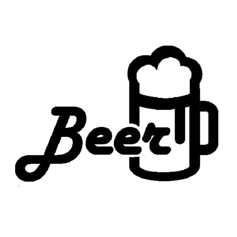 13.6cm*9.2cm Creative Fashion Beer Funny Car Sticker Decal Vinyl Black