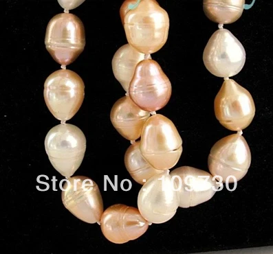 

Jewelry 002280 White Pink Purple Drip Cultured Pearl Necklace 96" (C0309)
