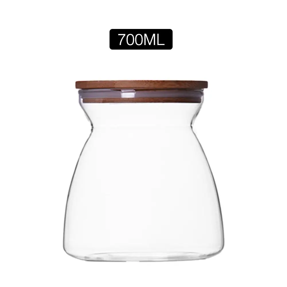 Glass Jars Mason Jar Transparent Storage Can Cork Stopper Bottle Glass Bottles Containers Sealed Tea Coffee Grains Storage Tank - Цвет: 700ML