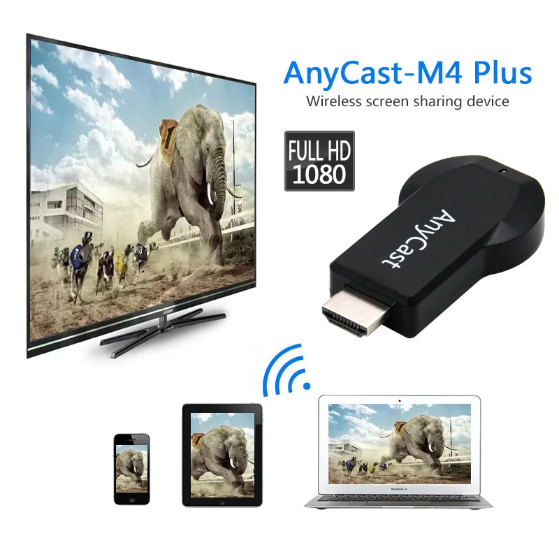 

Hot Anycast m4 plus wireless HD wifi display TV stick share cast dongle adapter miracast Receiver Support Android Linux