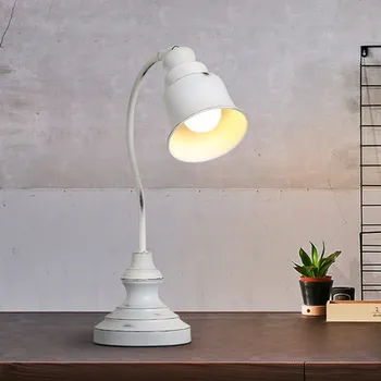

Nordic Distressed White Bedside Table Lamp Retro Study Living Room Coffee Shop Bedroom Hotel Decro Table Lights Free Shipping